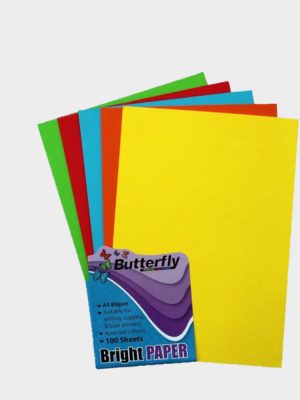 Butterfly A4 Bright Paper 100'S - Assorted