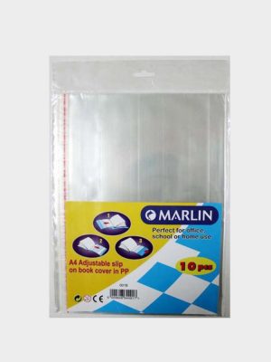 Marlin A4 Slip On Plastic Adjustable Book Covers ( Pack of 10 )