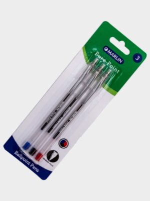 Pure Point Ballpoint Pens 3's- Black, Blue, Red