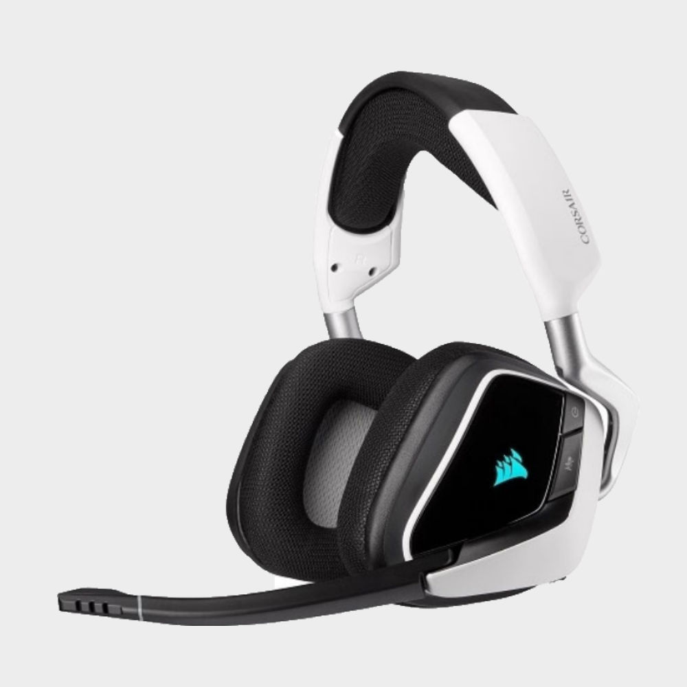 Corsair Void Pro Wireless Gaming Headset White Black, Dolby 7.1, RGB Lighting.