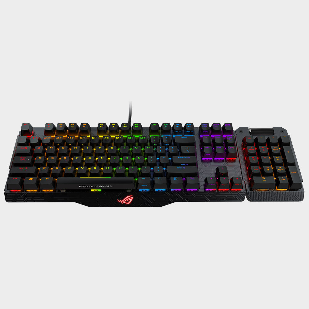 ASUS ROG Claymore RGB Mechanical Gaming Keyboard With Detachable Numpad; Cherry MX (switch type); Aura Sync And Aircraft-Grade M.