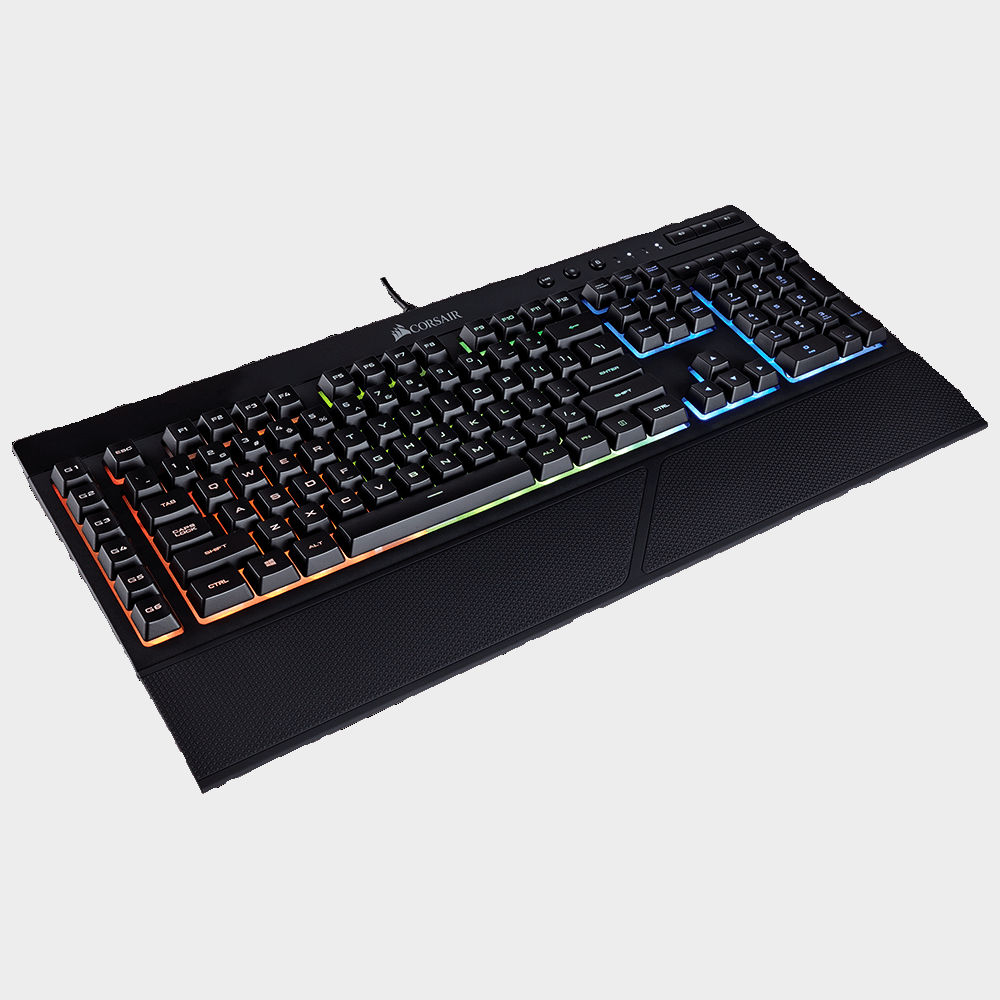 Corsair K55 RGB; Rubber Dome Gaming Keyboard; RGB Backlight; Multi Media Keys - Image 2