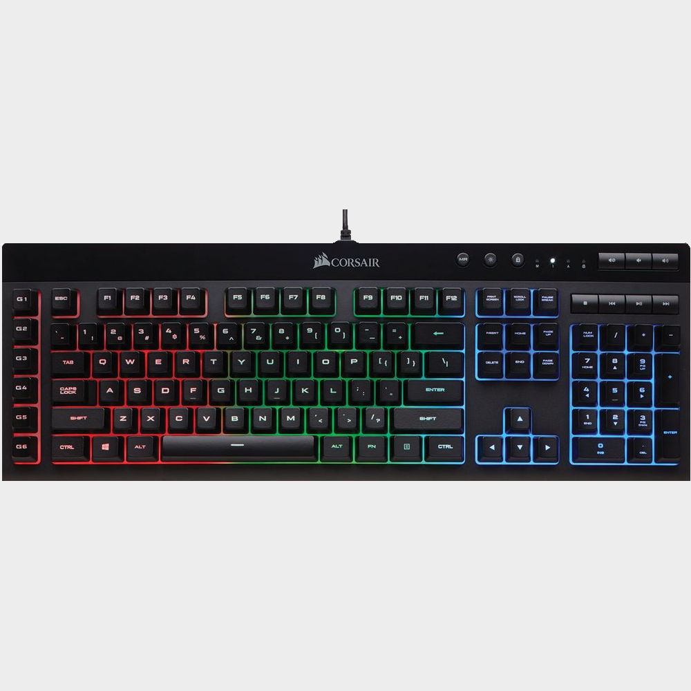 Corsair K55 RGB; Rubber Dome Gaming Keyboard; RGB Backlight; Multi Media Keys - Image 4